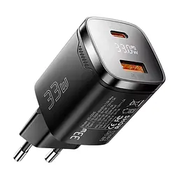 Зарядное устройство 1xUSB-C + 1xUSB 33W GaN black Essager (ECT33W-GMB01-Z) - миниатюра 2