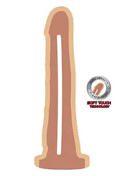 Фалоімітатор ToyJoy Dual Density Dong 7.5 inch, 19 см (тілесний) - мініатюра 2