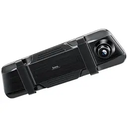 Відеореєстратор - дзеркало на 2 камери Hoco DI36 9.66" rearview mirror моніторинг 24 години - мініатюра 2