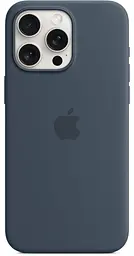 Оригінальний силіконовий чохол для iPhone 15 Pro Max Apple Silicone Case with MagSafe Storm Blue MT1P3ZM/A - мініатюра 10