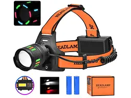Ліхтар налобний X-BALOG 5000K АКБ 2*18650 NIGHT VISION FLUORESCENCE BL-T203-TG+COB(white+red)