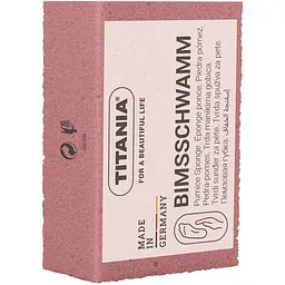 Пемза педикюрна маленька Titania 6х3.5х2.5 см блідо-рожева (3000/1 розов)