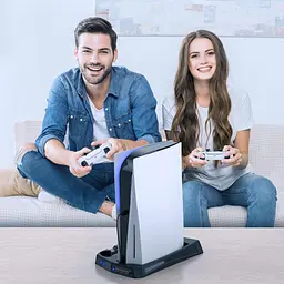 Вертикальна підставка для Sony PlayStation PS5 із відділенням під диски - мініатюра 5