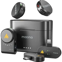 Мікрофонна радіосистема Maono Wave T5 Combo 2TX + RX + RX/Lightning + RX/USB-C Black (WM650A) [170468] - мініатюра 5