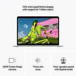Ноутбук Apple 13.6 MacBook Air/ M5/16GB/1TB/UMA/MacOS/Silver (MDH84UA/A) - мініатюра 4