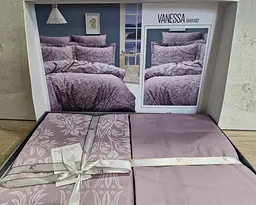 Турецька постільна білизна First Choice Cotton Satin Vanessa Lavender євро
