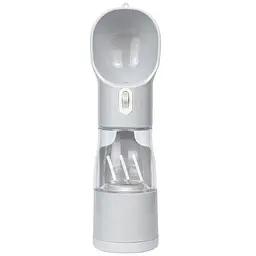 Пляшка-поїлка для тварин Semi Pets Feeder 255 мл + 200 мл 2 відділення, White з пакетами та лопаткою