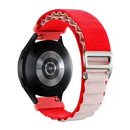Ремінець для Xiaomi Amazfit BipBip LiteBip UBip 1SBip 3 - червоно-білийWatchbands NormalCloth Waveширина кріплення 20ммнейлоновий (W25-8WB30409530) - мініатюра 2