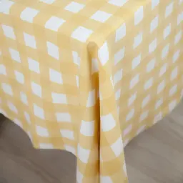 Скатертина Panama водовідштовхувальна Yellow Check, 160x200