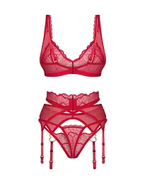 Комплект білизни Obsessive Cupide Desir 2XL/3XL (червоний) - мініатюра 3