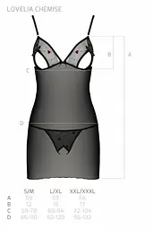 Сорочка с вырезами, L/XL (чёрная) Passion-Lovelia Chemise - миниатюра 8
