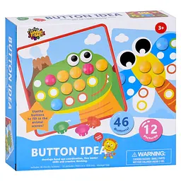 Развивающая мозаика Bambi Button Idea YG898-6, 46 деталей, карточки 12 шт.