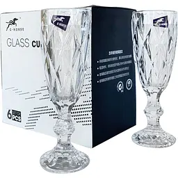 Набір келихів для шампанського Crystal G Horse 180 мл 6 шт. (83000236/1_YBCG-236) - мініатюра 2