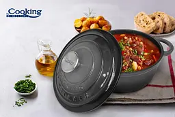 Каструля з кришкою Heinner Marble Grey чавунна емалірована сірий мармур (HR-ZVC-S26) - мініатюра 6