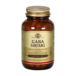 Амінокислота Solgar GABA (Гамма-Аміномасляна Кислота, GABA, 500 мг, 50 вегетаріа (SOL01210)