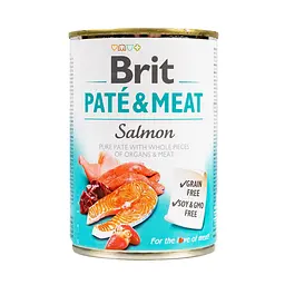 Вологий корм для собак Brit Pate & Meat Salmon 0,4 кг (курка та лосось)