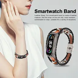 Ремінець вінтажний Carprie для фітнес-браслета Xiaomi Mi Band 3 і 4 Type A2 Brown-silver - мініатюра 7
