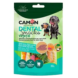 Ласощі для собак Dental Snak Mix, вузлова кістка із солодкої картоплі зі смаком броколі, моркви та гарбуза