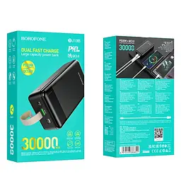 Універсальна мобільна батарея Power bank Borofone BJ19B PD20W+QC3.0 30000 mAh (Чорний) - мініатюра 5