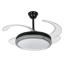 Люстра вентилятор LED Levistella 7943070 (48) BK, 80W, 1200 мм, чорний, сучасний стиль з пультом, регульована температура світла