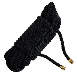 Мотузка для шибарі LOCKINK SEVANDA Shibari Pratice Rope, чорна, 8 м, нейлон+бавовна
