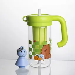 Скляна пляшка для води Capybara із ситечком 750 мл, лаймова Yiwu HP-GM-25 - мініатюра 5