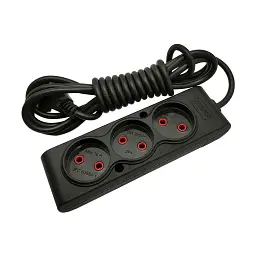 Мережевий подовжувач TECCO 1.5м 3 поста black (8681277843556)