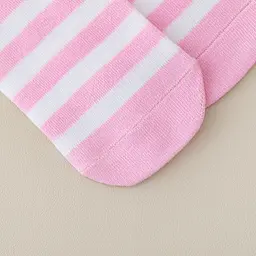 Дитячі смугасті шкарпетки рожево-білі 3-12 років One Size 4211 - мініатюра 3
