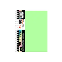 Блокнот А5 АП-1505(Light Green) 80 аркушів пружина збоку