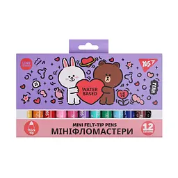 Фломастери Yes Line Friends 12 кольорів Mini (650594) - мініатюра 2