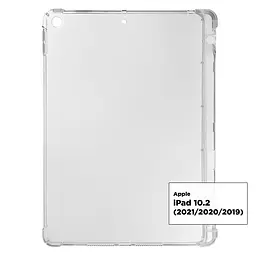 Силіконовий чохол-накладка для Apple iPad 10.2 (2019)/10.2 (2020)/10.2 (2021), Air Force, прозорий, протиударний чохол-бампер зі слотом під стилус, посилений захист кутів, виступає над камерою і дисплеєм, ArmorStandart (ARM62550)