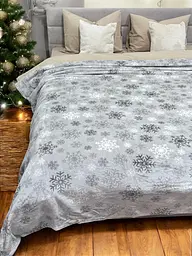 Плед Ecotton 150х220 см Well Soft новорічний Сніжинка сірий (24180) (24180) - мініатюра 5