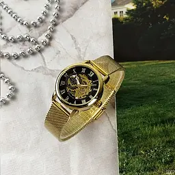 Наручний годинник жіночий 8099 Gold-Black Forsining acs0031378 - мініатюра 2