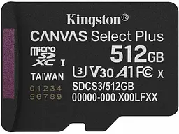 Карта пам'яті Kingston Canvas Select Plus Gen3 microSDXC 512 GB (SDCS3/512GBSP)