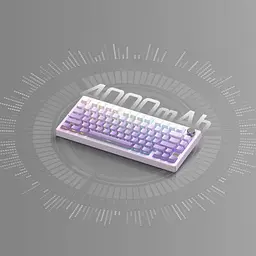 Клавіатура MageGee Light 75 RGB Purple Bird Switch Wireless (6971969728813) White/Purple (G-000003943) - мініатюра 13