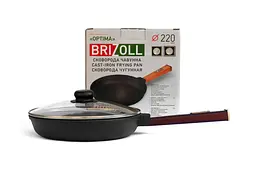 Сковорода чавунна Brizoll Optima Lids O2240P-C 22 см - мініатюра 4