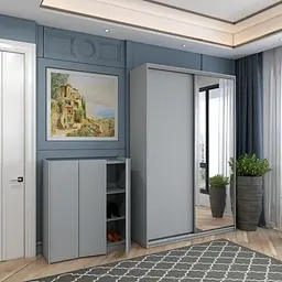 Тумба для взуття Doros Кассель Сірий 3 ДСП 97х40х110 (41516225) - мініатюра 2
