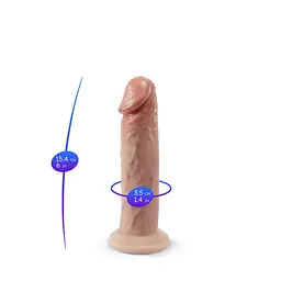 Фалоімітатор Silexd Premium Real Skin Model 2 Size 6" 15.4 см (тілесний) - мініатюра 3