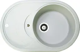 Кухонна мийка Adamant SHELL біла 770x495x200 мм, з крилом 77 см
