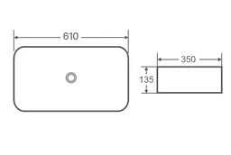 Раковина накладна Qtap Tern 610x350x135 мм, White, прямокутна, без донного клапана QT17118140W - мініатюра 6