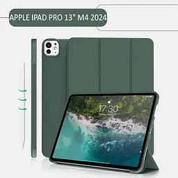 Чохол-книжка BeCover Tri Fold Soft TPU Silicone для Apple iPad Pro Pro 13" M4 2024 Dark Green (711752) - мініатюра 2