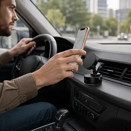 Магнітне кріплення для телефону / Тримач в авто для смартфона на лобове скло / Підставка під телефон - мініатюра 4