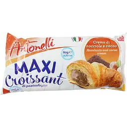Круасани Antonelli Maxi Choco & Milk з шоколадно-молочною начинкою 640 г (8 шт. х 80 г)