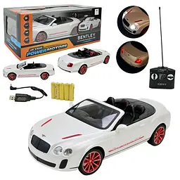 Машина р/к арт. PM1403 "POWERMOTORS",1:14 BENTLY GT SUPERSPORT,білий колір, акум.,світло у кор.45*19,5*17см - мініатюра 4