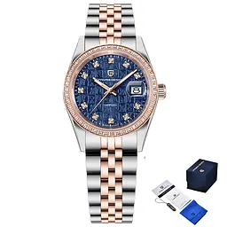 Наручний годинник жіночий PD-1794L Silver-Rose Gold-Blue Pagani Design acs0031227