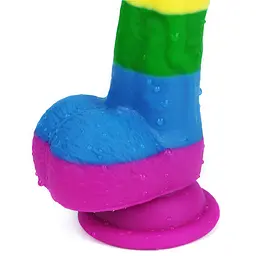 Фалоімітатор LoveToy Prider Dildo 8" 20.5 см райдужний - мініатюра 9