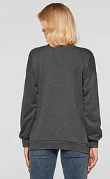 Світшот трикотажний для вагітних і мам-годувальниць oversize Liverpool розмір 2XL-3XL Lullababe Темно-сірий - мініатюра 3