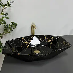 Умивальник VBI Venezia marble black накладний VBI-012405, Мармур - мініатюра 2