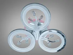 Стельова LED люстра 3 кільця хром 50 Вт пульт 9 м² - мініатюра 3