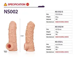 Насадка на член Kokos Nude Sleeve NS 002, S - мініатюра 5